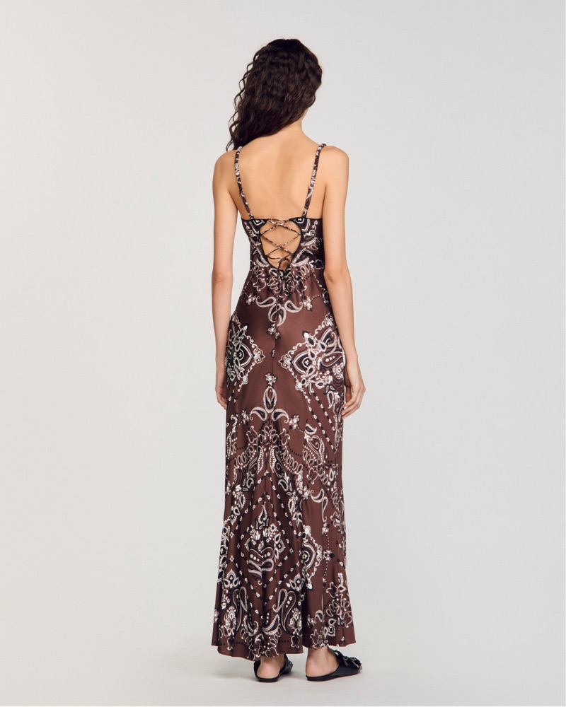 brown bandana print dress Havana Nights Halter Dress main image 1