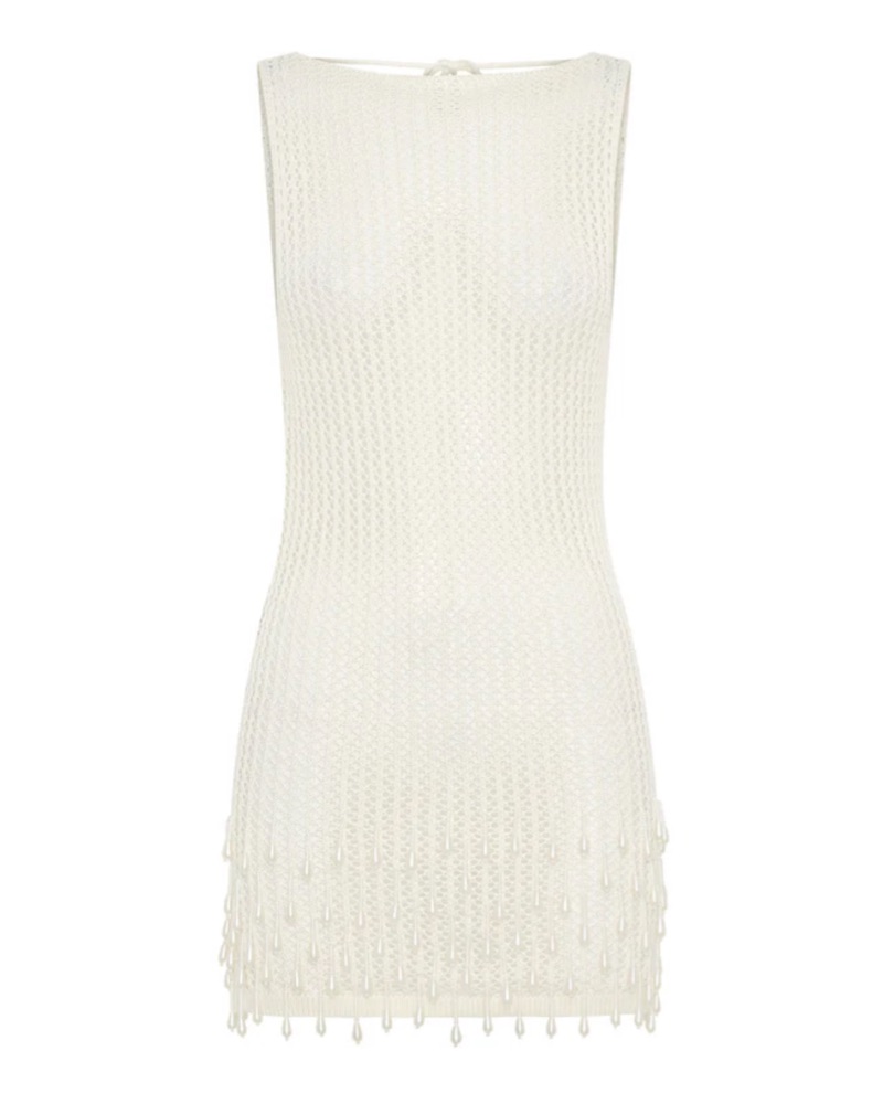 White Croquet Peppermayo Mini Dress by Peppermayo - Pickle