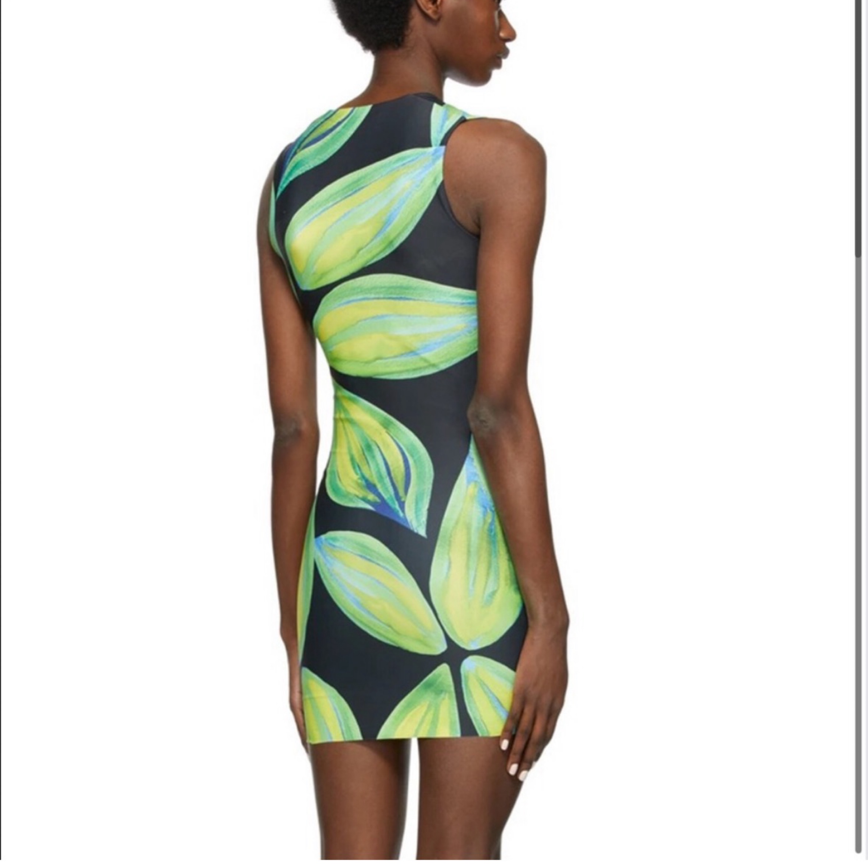 louisa ballou green dress Louisa Ballou botanical-print Asymmetric Dress | Green