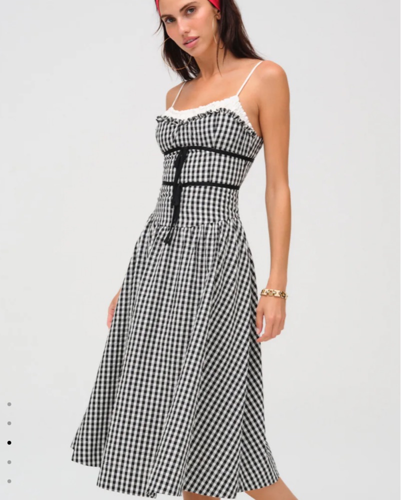 Chic Gingham Midi Dress by For love and lemons - Pickle