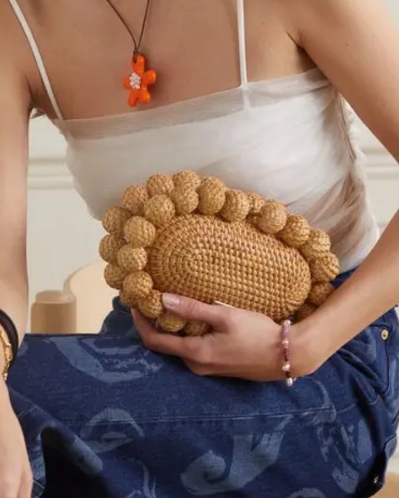 Cult Gaia Jaya Rattan Clutch by Cult Gaia - Pickle