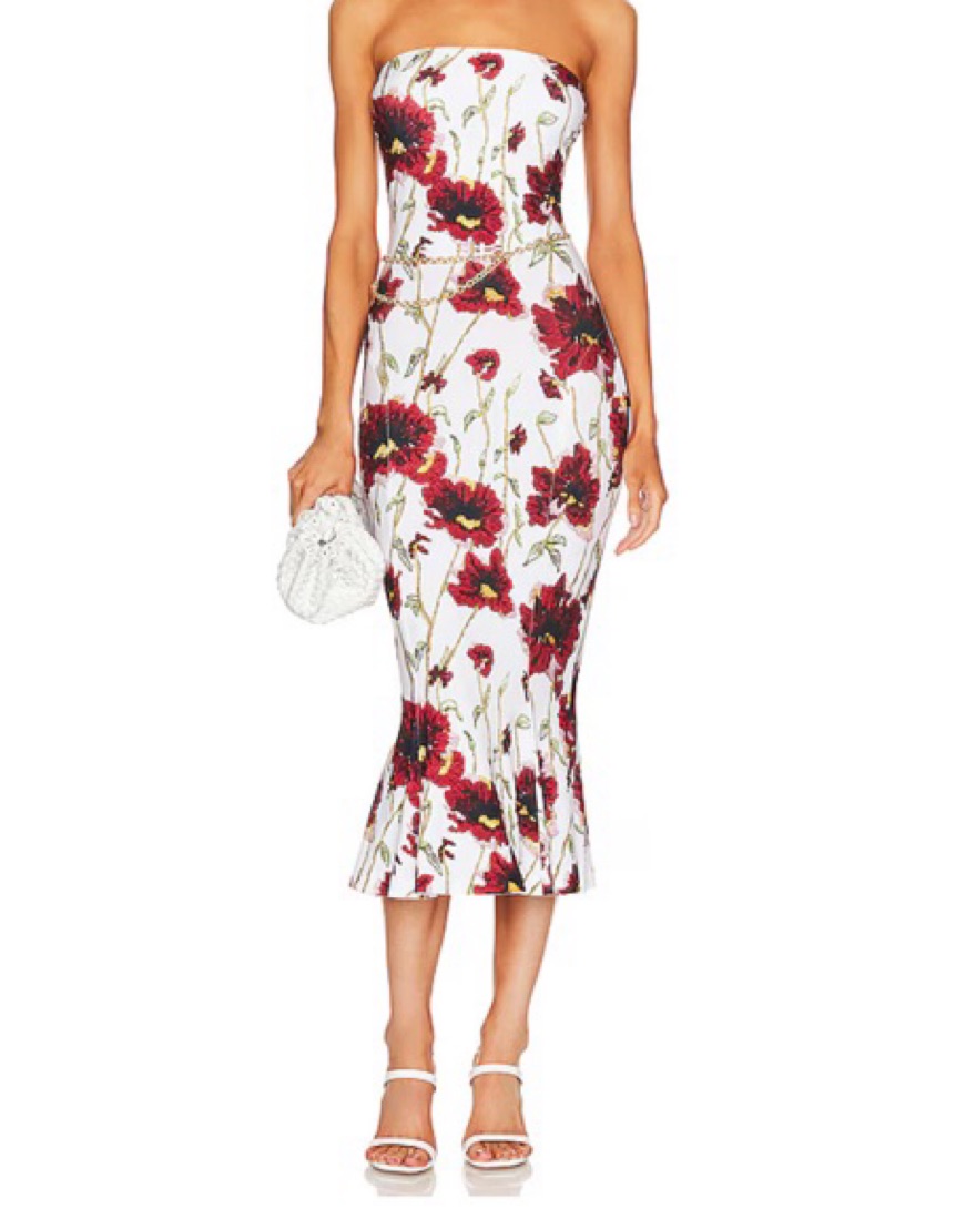 norma kamali fishtail midi dress Norma Kamali Turtleneck Jersey Gown