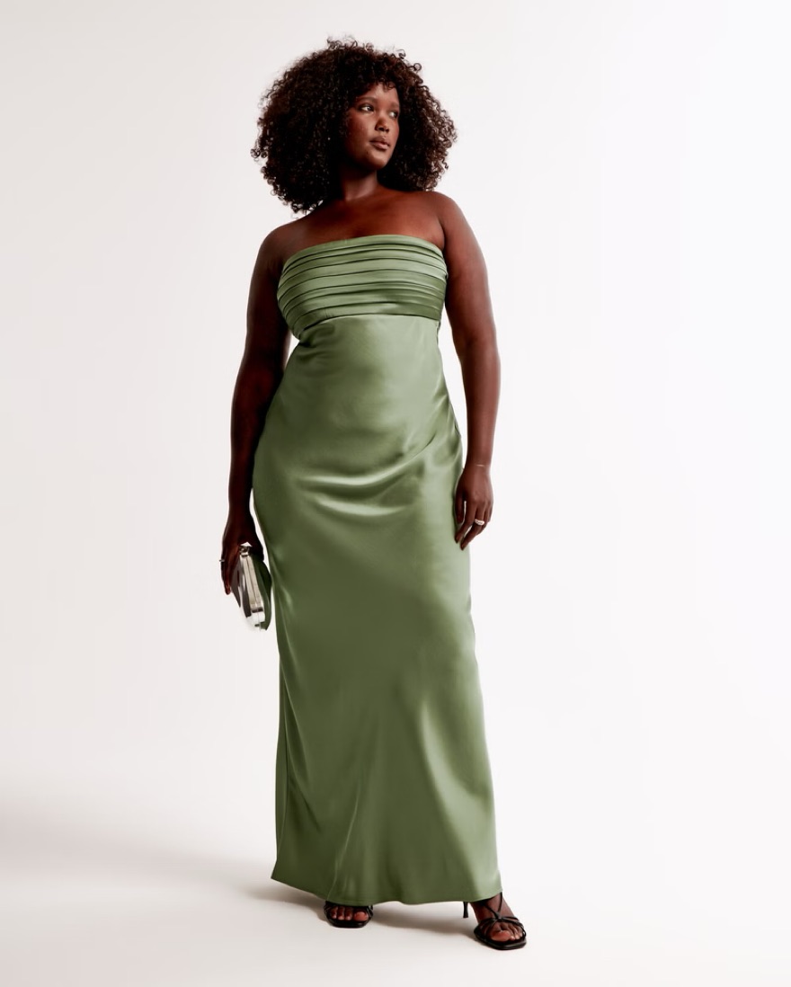 green satin dress for wedding guest Hot Emerald Green Satin Midi Black Tie Wedding Guest Dresses Fall US14 / Custom Color