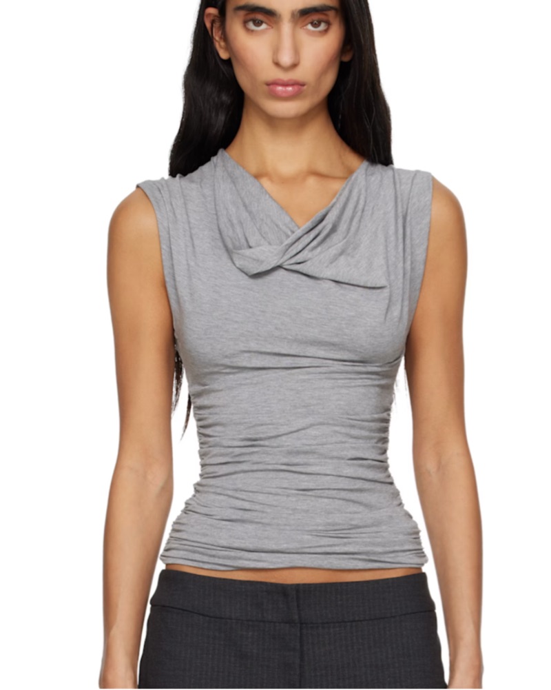 Paloma wool グレー バックオープンタンクトップ PALOMA WOOL Gray Serafin Tank Top by Paloma Wool - Pickle