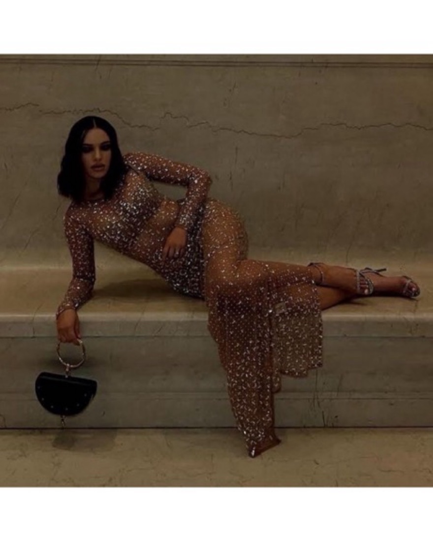 retrofete vinci sequin dress Retrofete Vinci Sequin Gown In Silver/Nude - 60% Off