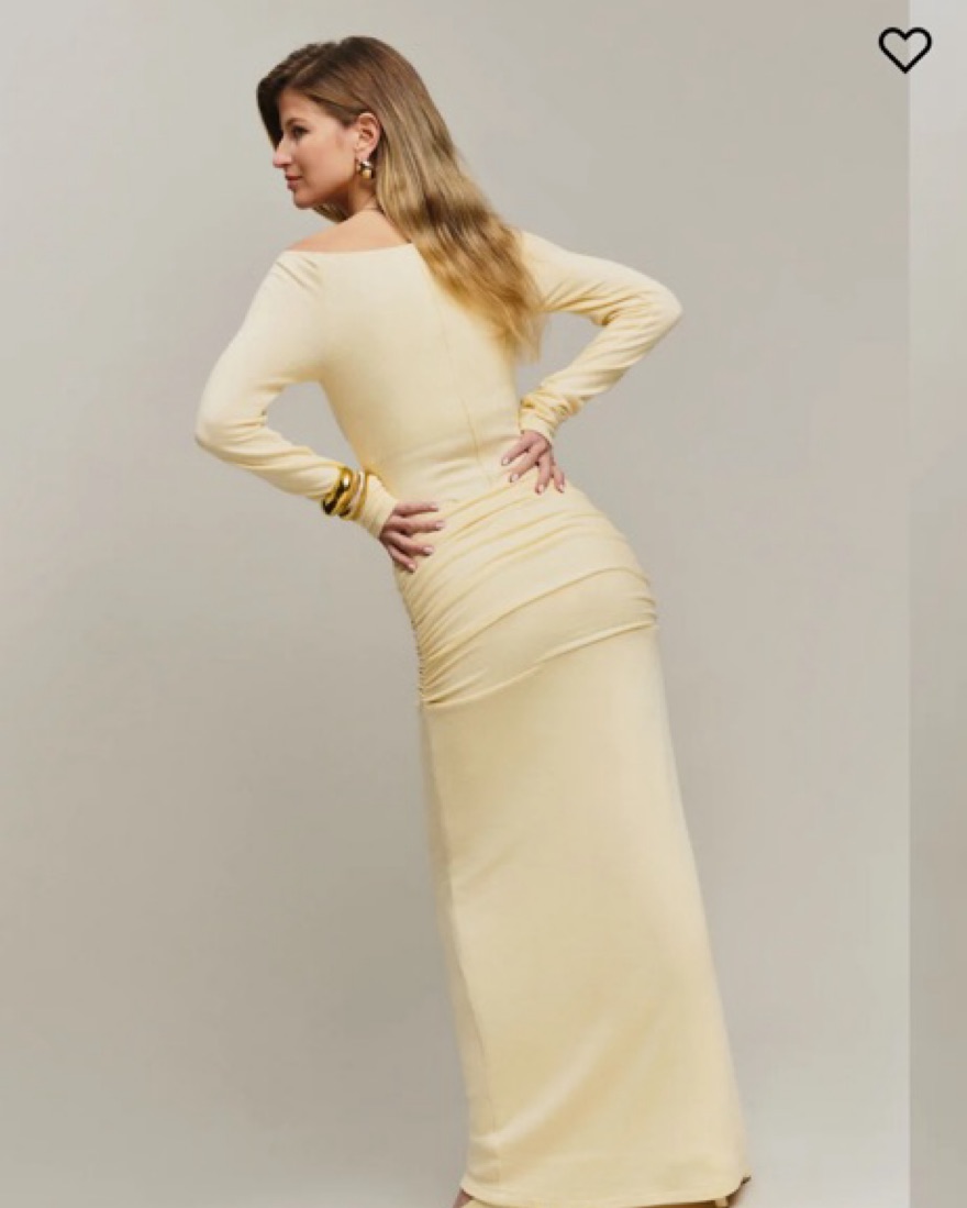 long sleeve knit cut out dress Beige
