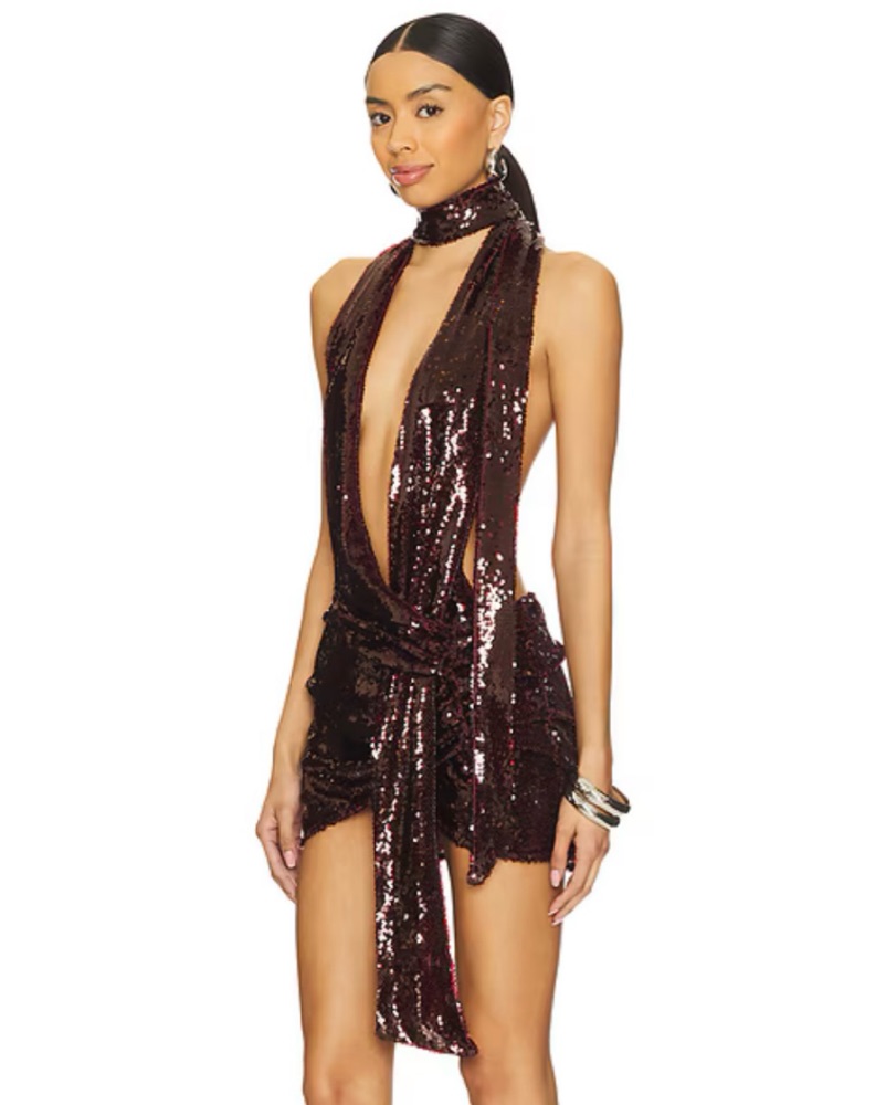 self portrait embellished satin mini dress Self-Portrait Embellished Sheath Dress
