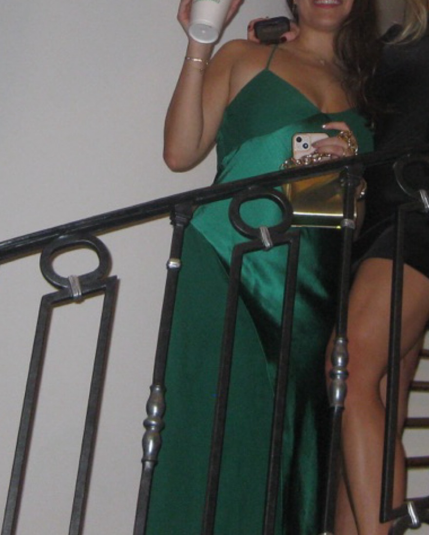 mango green slip dress Law of Attraction Bottle Green Bardot Draped Split Maxi Dress – Club L  London main image 1