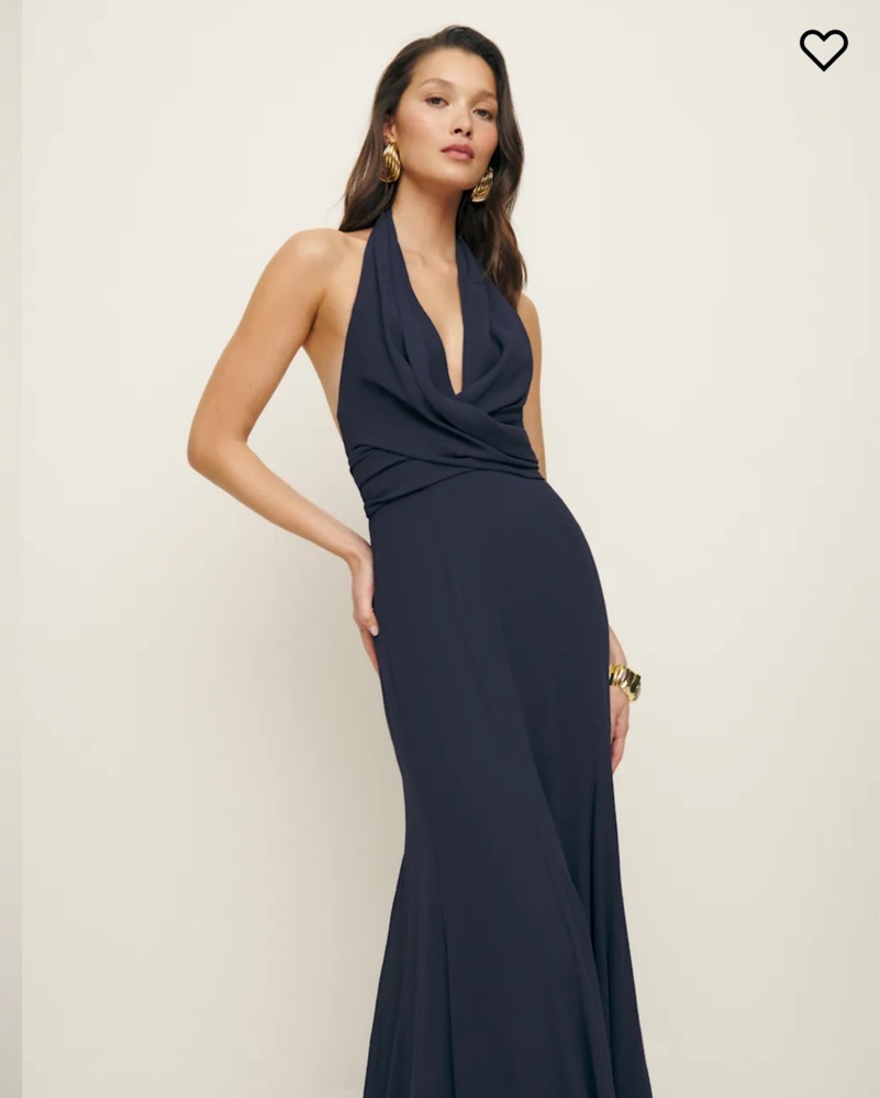 Reformation Navy Blue Halter Maxi Dress by Reformation - Pickle