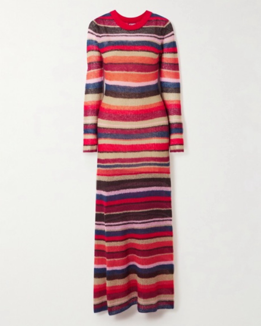 staud striped knit dress Stripe Knit Midi Dress