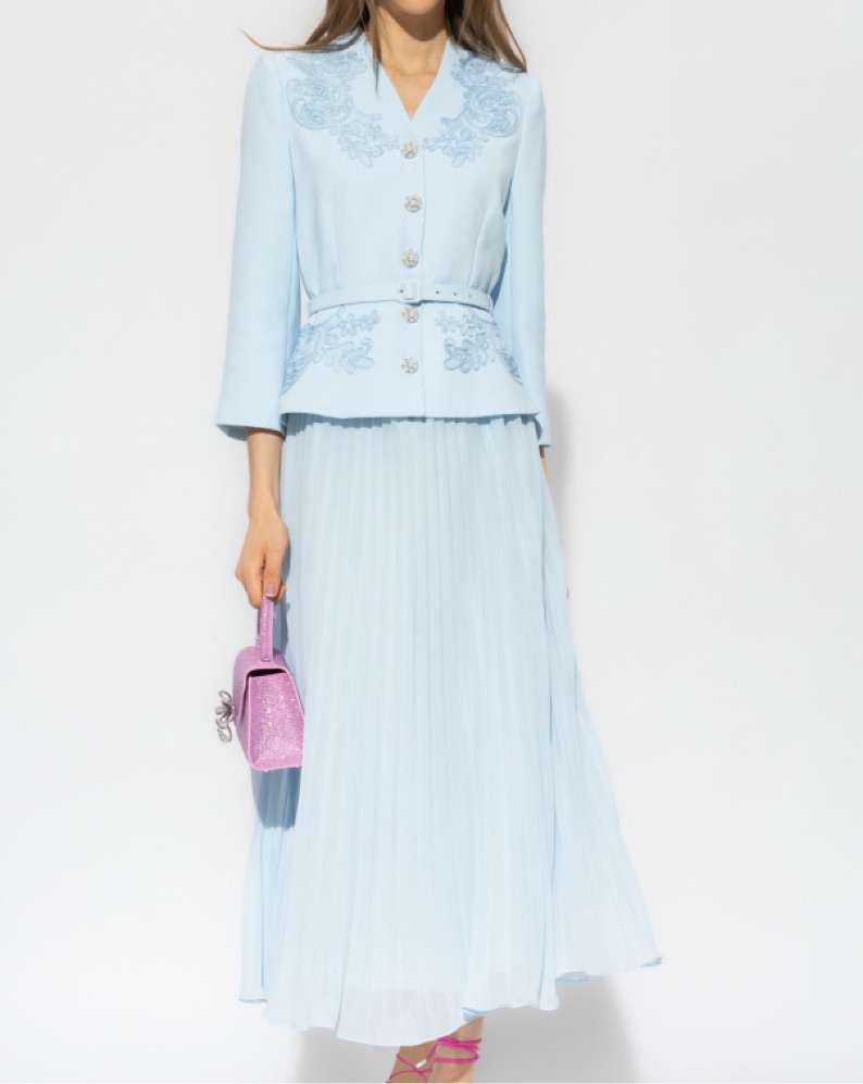 Self-Portrait Chiffon Crepe Midi Dress by Self Portrait - Pickle