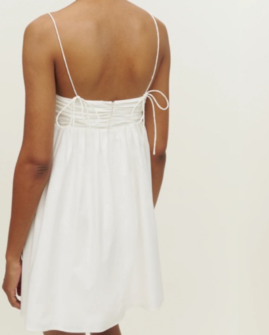 ★人気新作 新品 Reformation 白ミニワンピース Reformation White Mini Dress | Pickle
