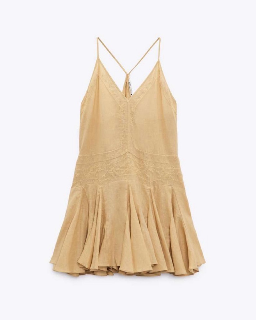 Zara Beaded Drop Waist Mini Dress by Zara - Pickle