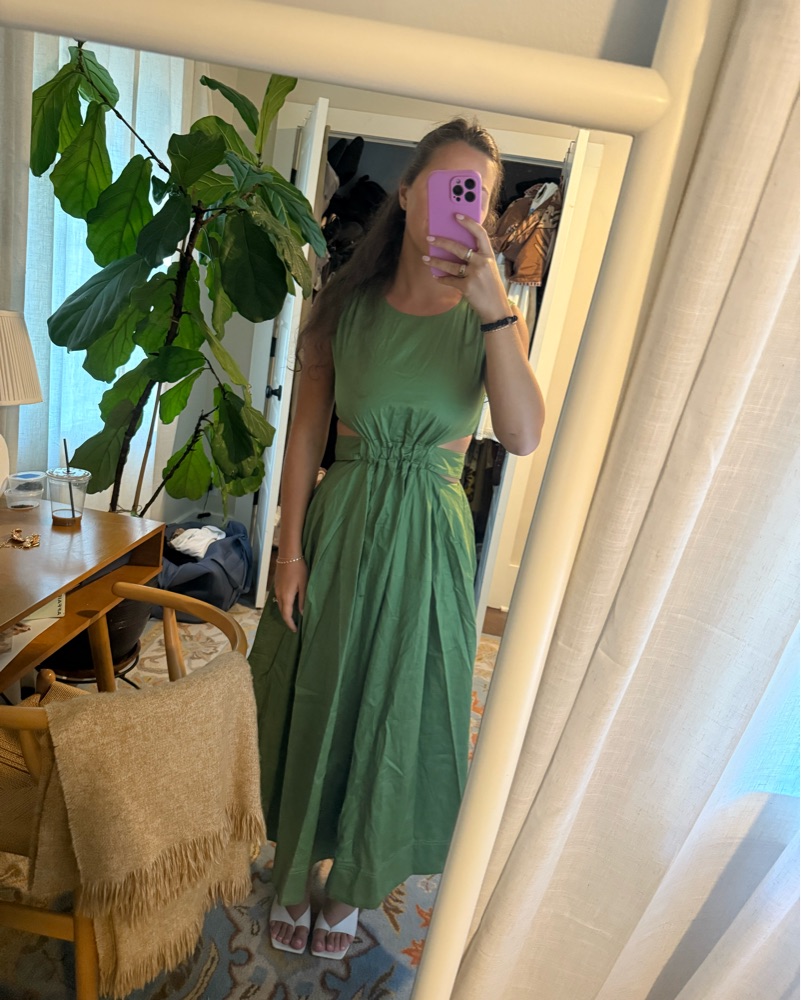 AJE Zorina Tie Midi Dress Green by Aje - Pickle