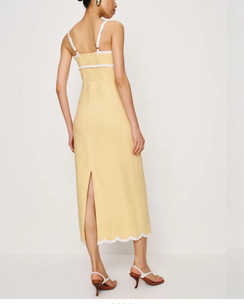 Reformation Sara Linen Midi Dress by Reformation - Pickle