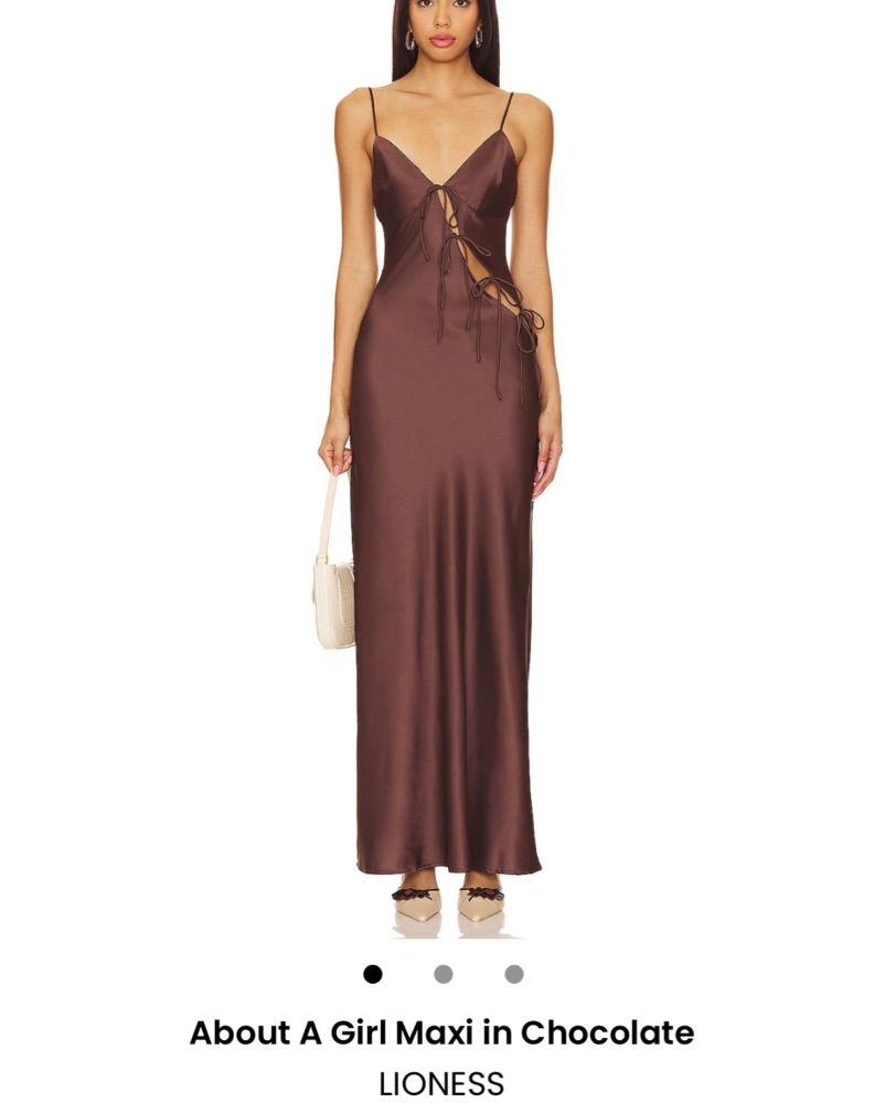 lioness brown tie dress STARS ALIGN MIDI DRESS - BROWN - M - Women's Women's Dresses - Lioness Fashion main image 0