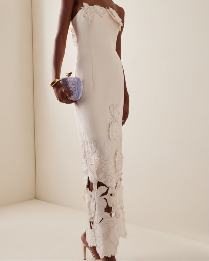 Leo Lin Rayna Floral-Appliquéd Maxi Dres | Pickle