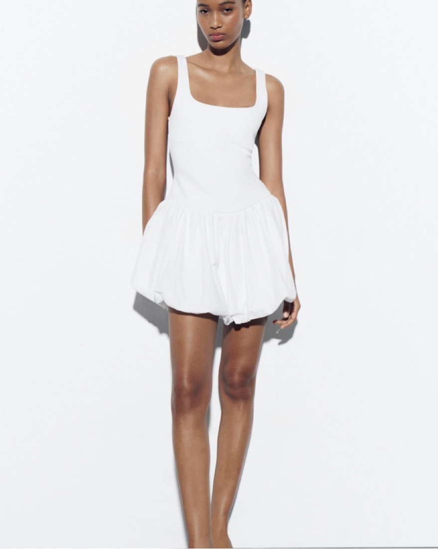 Zara White Corset Baloon Dress by Zara - Pickle