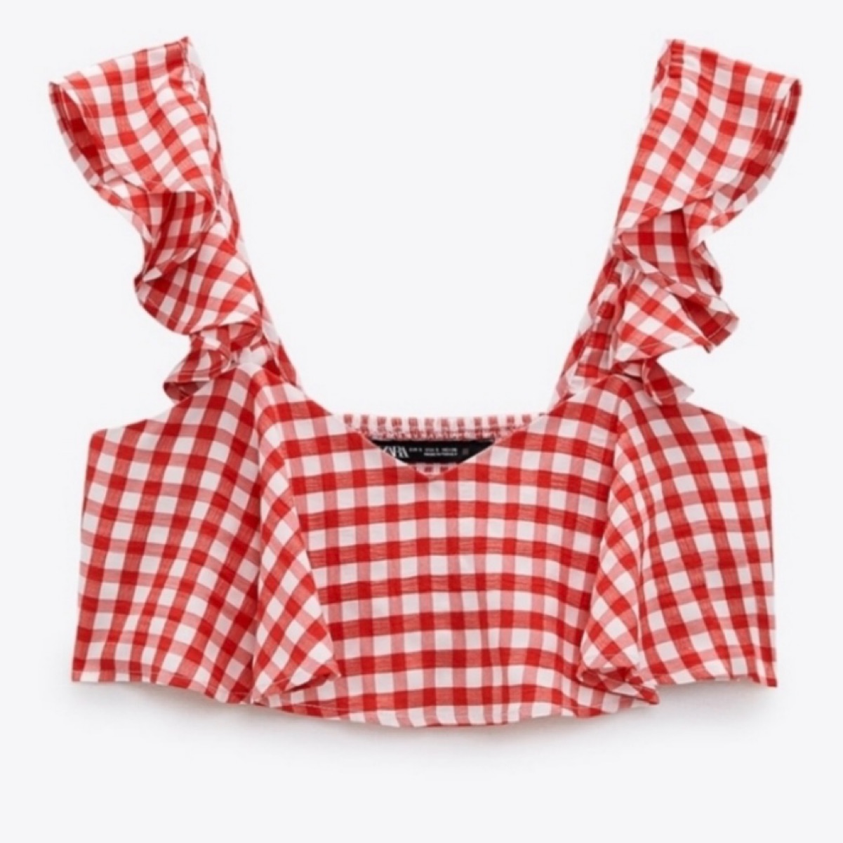 Red & White Gingham Crop Top by Zara - Pickle