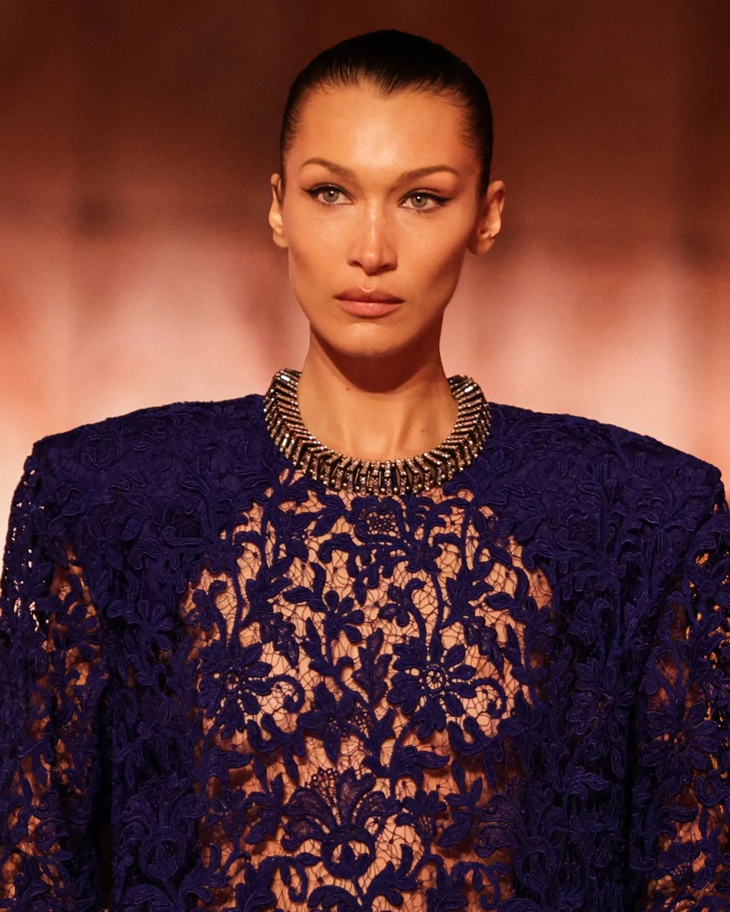 ysl lace dress lavallire-cuff mini dress in silk lace in Black | Saint Laurent | YSL MC