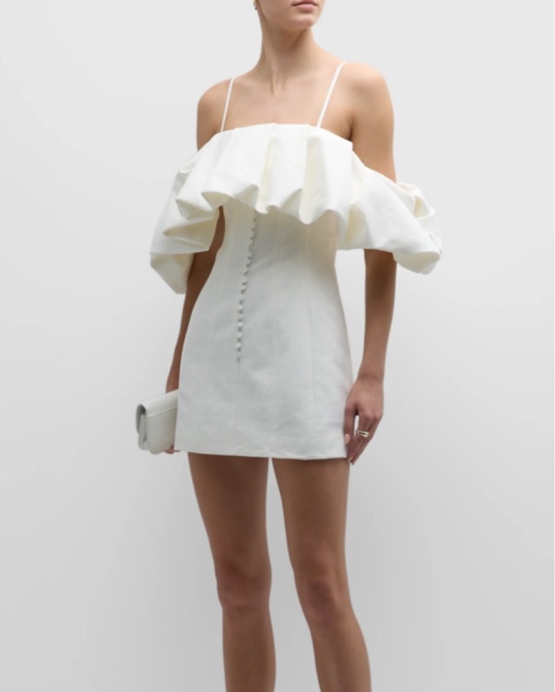 jonathan simkhai crepe combo mini ruffle dress Jonathan Simkhai | Dresses | Nwt Jonathan Simkhai Crepe Combo Mini Ruffle  Dress