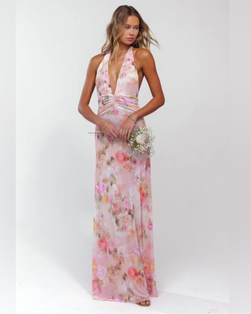 resa halter dress RESA Chelsea Maxi Dress | Floral | Size S
