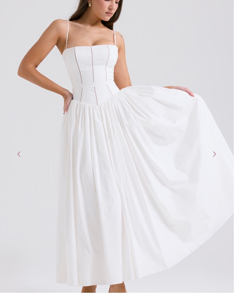 house of cb perle ホワイト ミディ丈ドレス xs House Of CB White Midi Dress by House of CB - Pickle