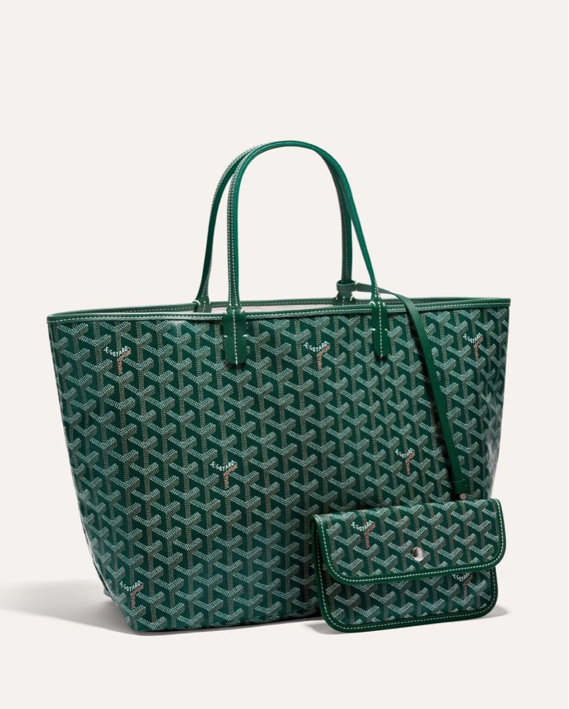 極美品 GOYARD PVC クラッチバッグ ファスナー 総柄 グリーン 緑 極美品 GOYARD ゴヤール クラッチバッグ ジュバンス MM ポーチ