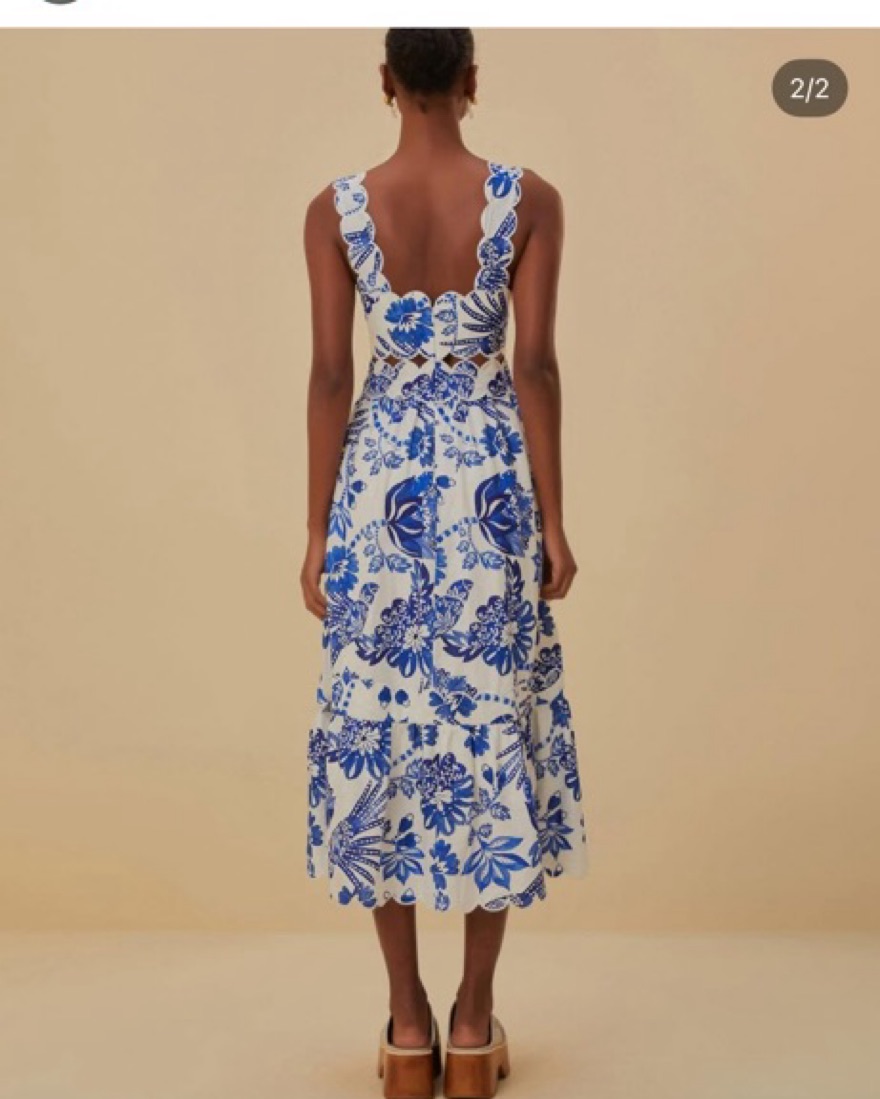 farm rio flowerful birds midi dress Off-White Flowerful Birds Midi Dress  FARM Rio