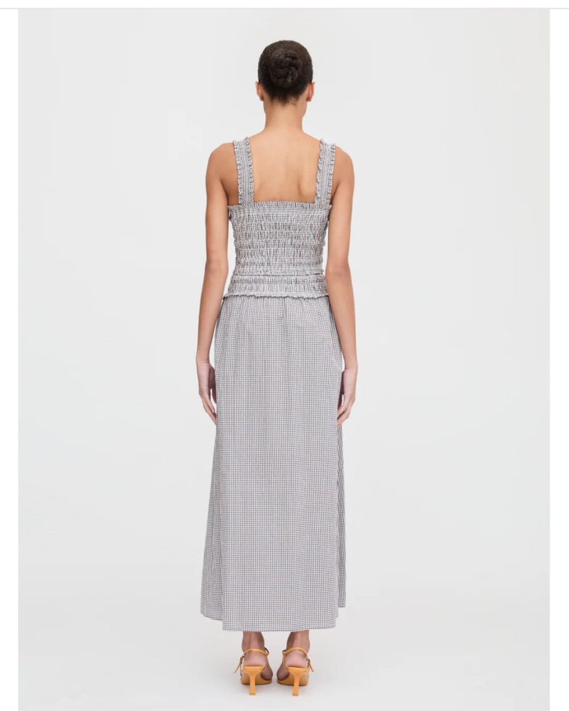 Azalea Maxi Nap Dress -Chocolate Gingham by Hill House Home - Pickle