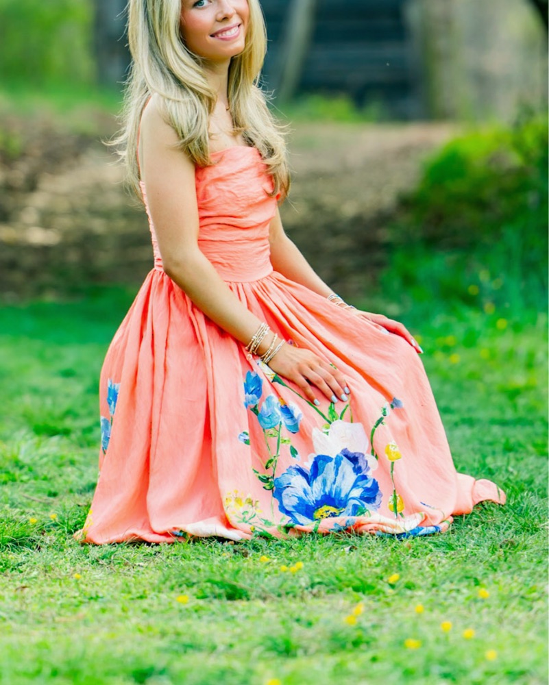 the lorelei ruched bodice dress Anthropologie | Dresses | Anthropologie Ruchedbodice Midi Peach Floral Maxi Small 32 Waist Shona Joy - La Lune