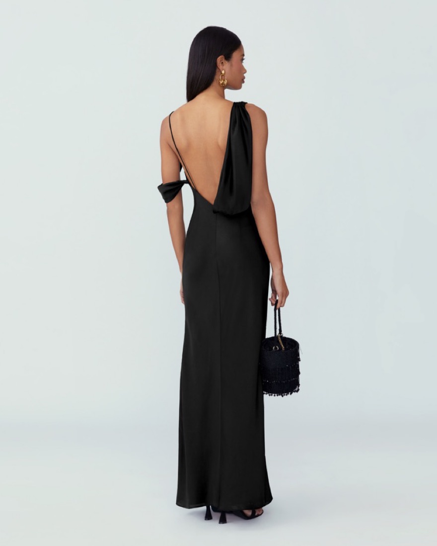 Francois | Open Back Draped Dress by Fame + Partners - Pickle