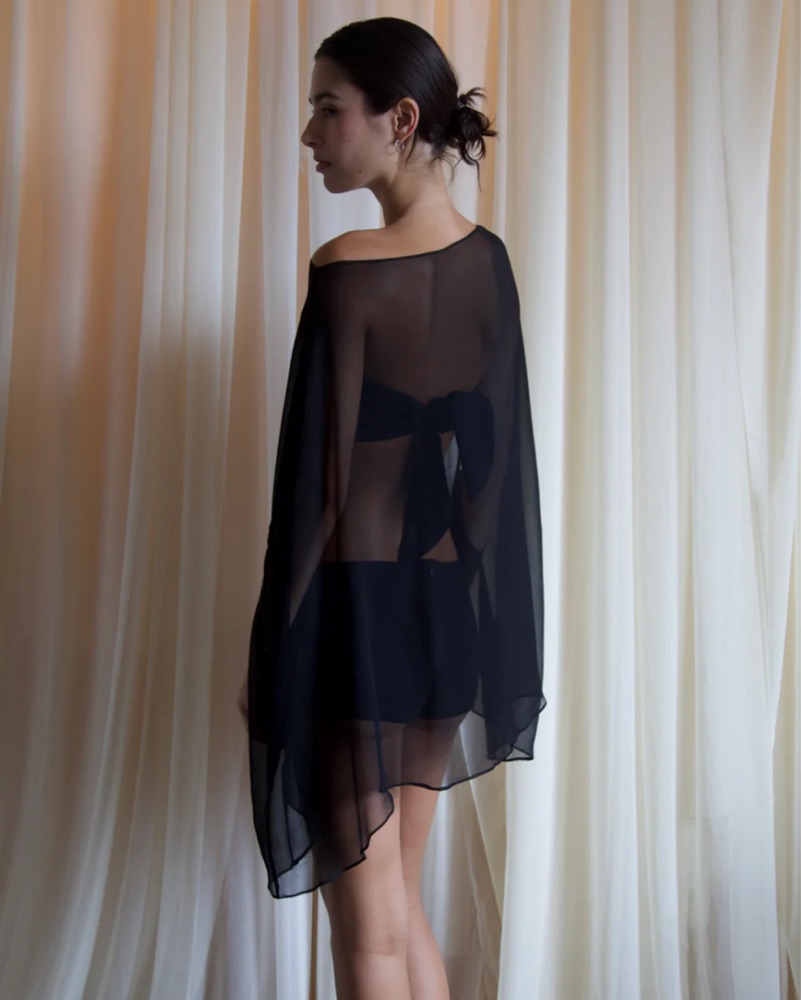 Buci Ibis Poncho Set in Black by Buci NYC - Pickle