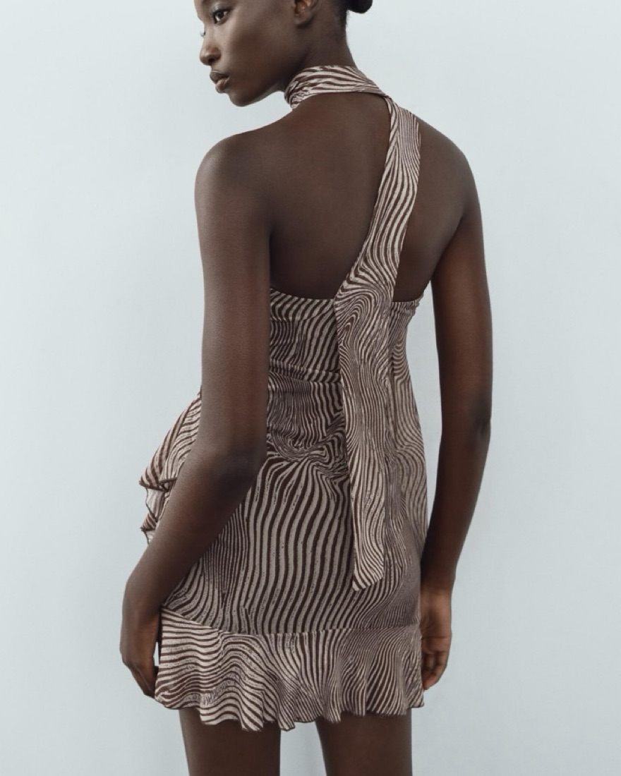 Zara Animal Print Dress W Scarf by Zara - Pickle