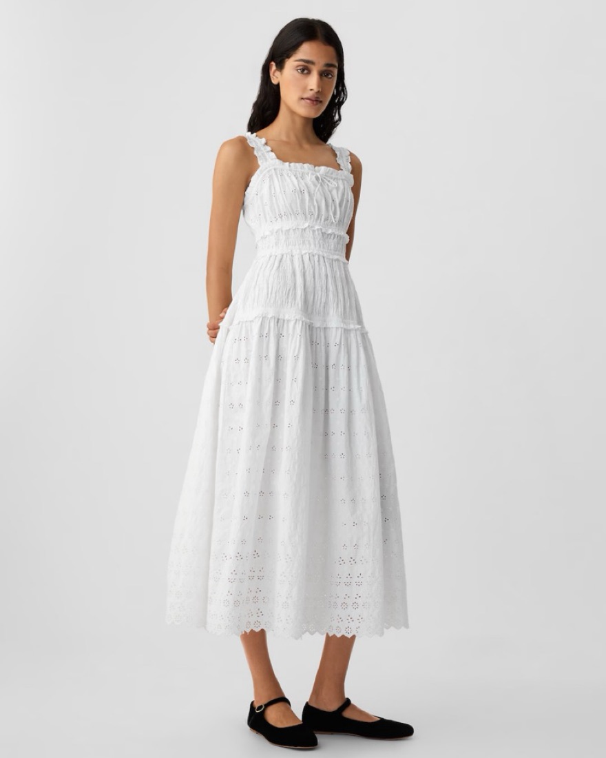 Gap x Doen Eyelet Midi Dress by Gap - Pickle