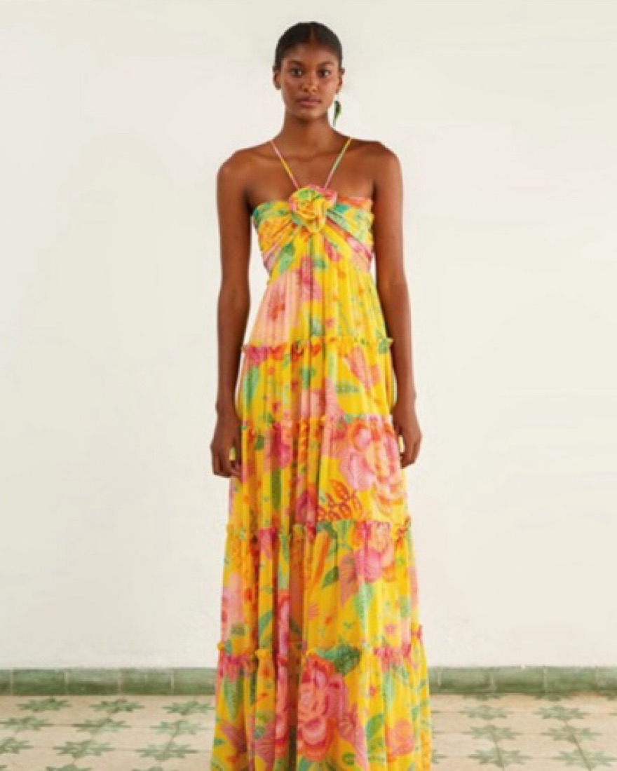 Farm Rio Yellow Macaw Bloom Maxi Dress by Farm Rio - Pickle