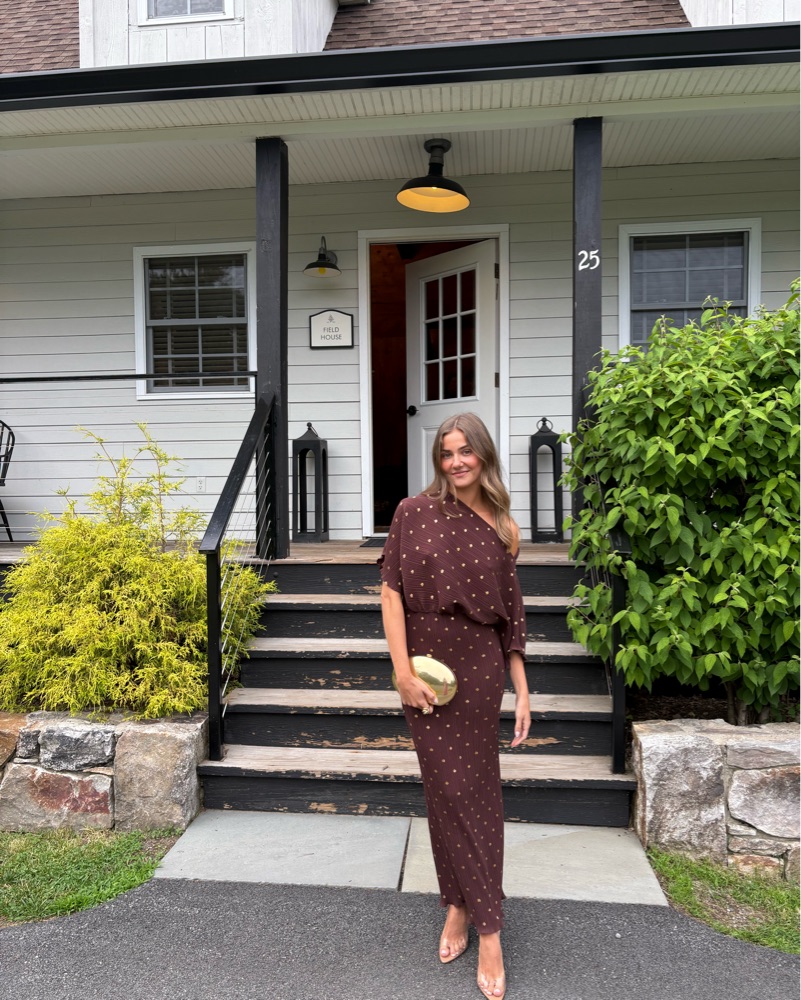 Never Fully Dressed Brown/Gold Dress by Never Fully Dressed - Pickle