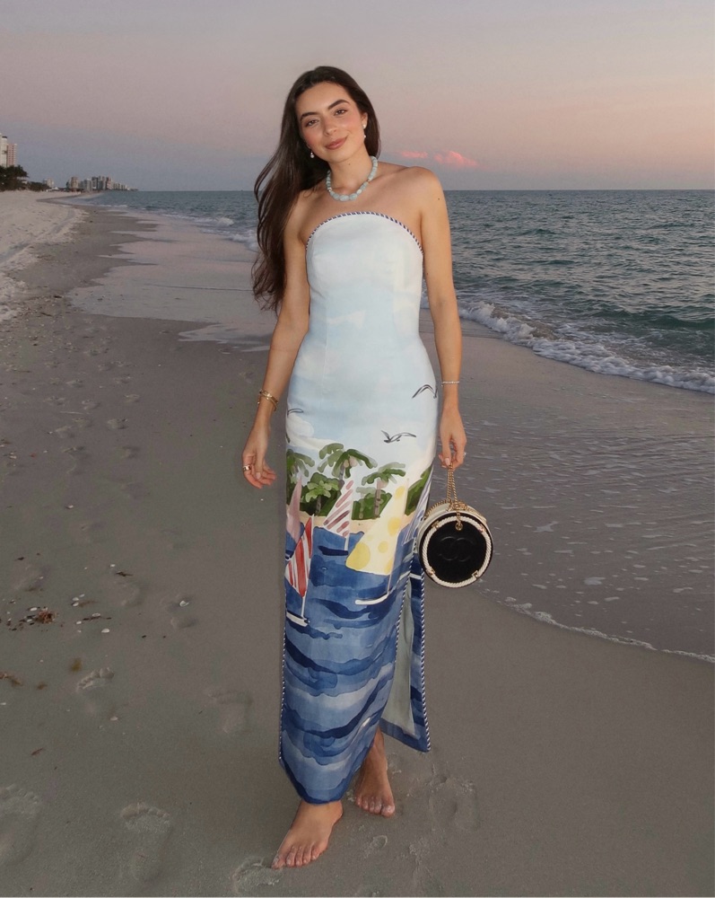 nautical maxi dress Cornelia Poplin Maxi Dress