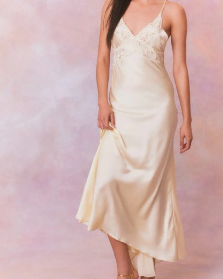 kesslyn slip maxi dress Loveshackfancy Kesslyn Slip Maxi Dress In Yellow - 50% Off
