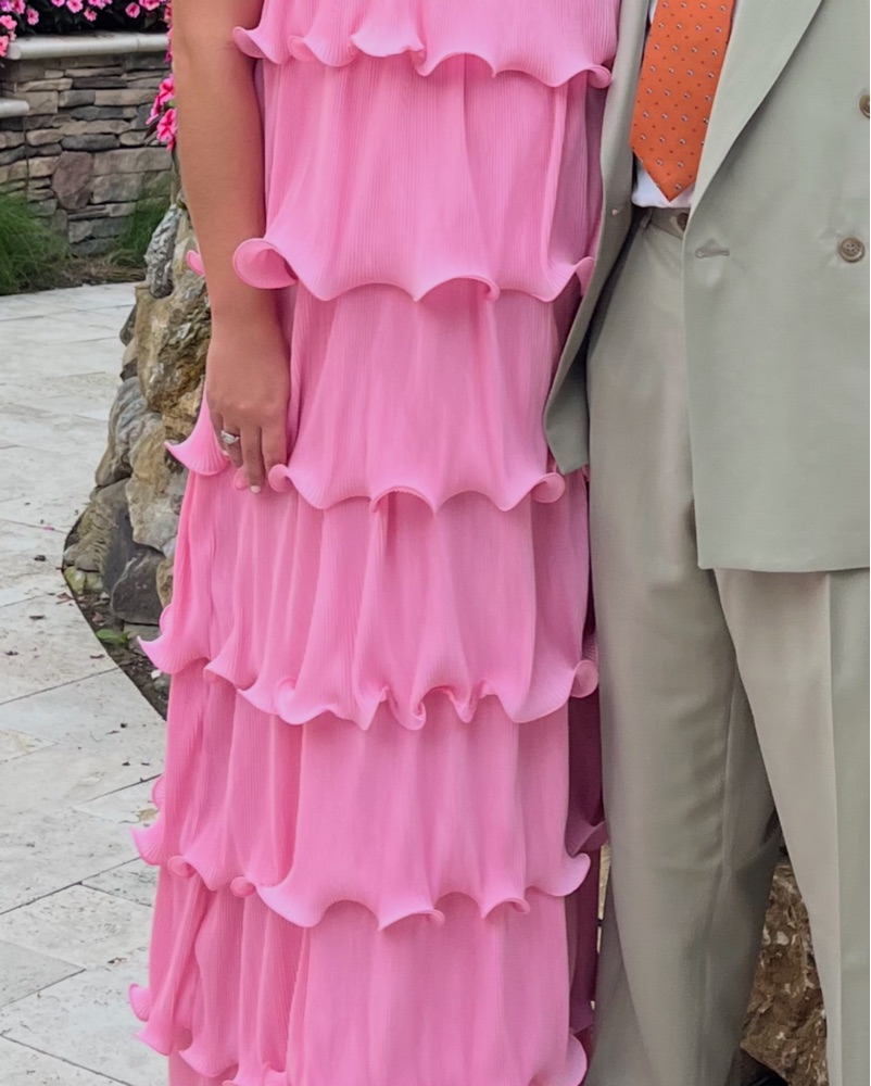 pretty lavish pink ruffle dress Lissy Ruffle Midaxi Dress
