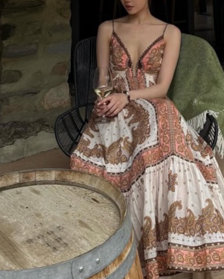 Zimmermann Maxine Plunge Maxi Dress レディース ワンピース Maxine Plunge Maxi Dress Orange Paisley Online | Zimmermann