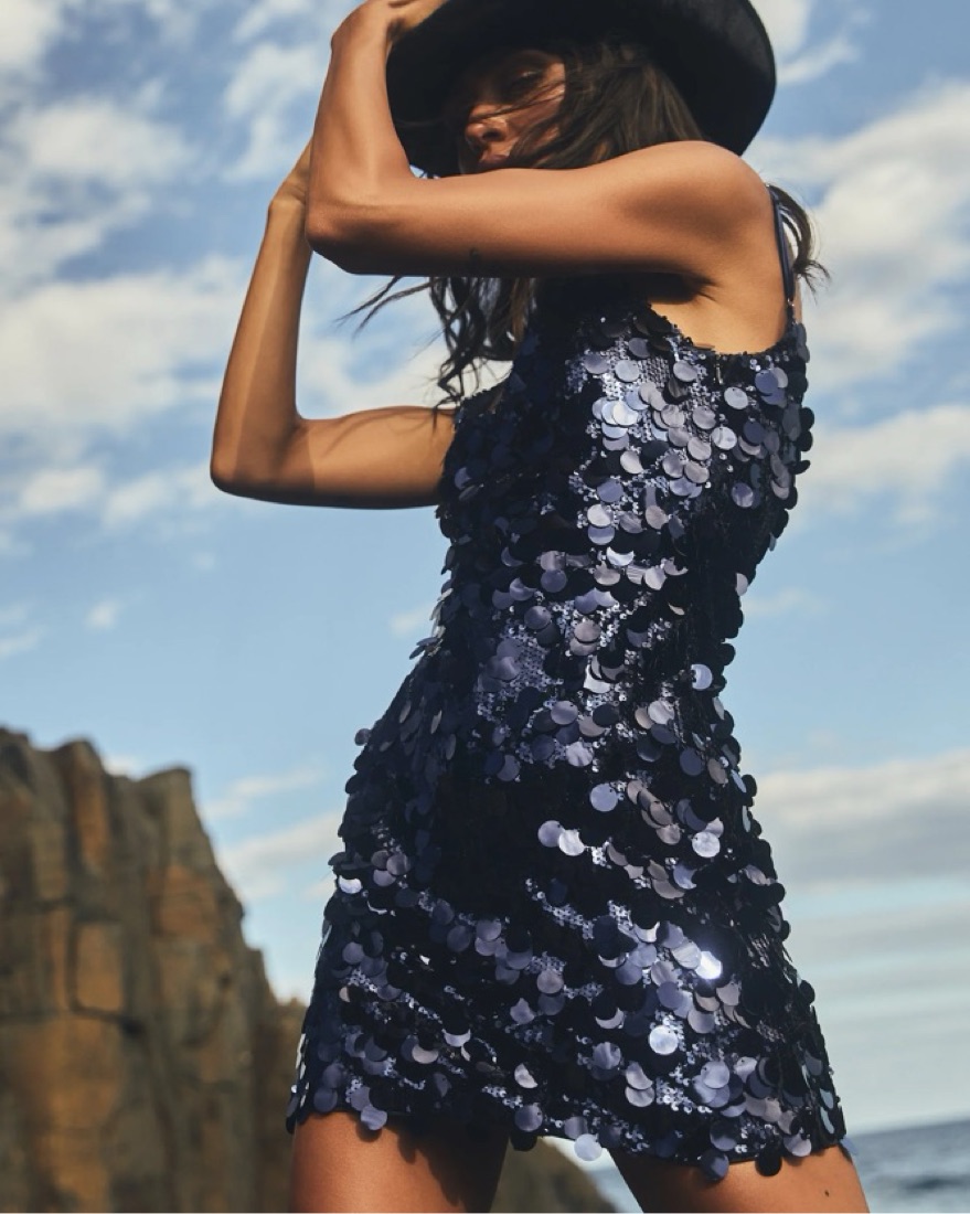 Meshki Romilly Navy Sequin Dress by Meshki - Pickle