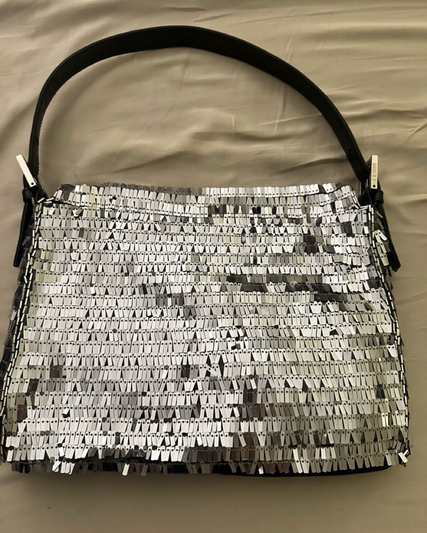 Fendi Baguette Bag w Silver Sequins | Pickle
