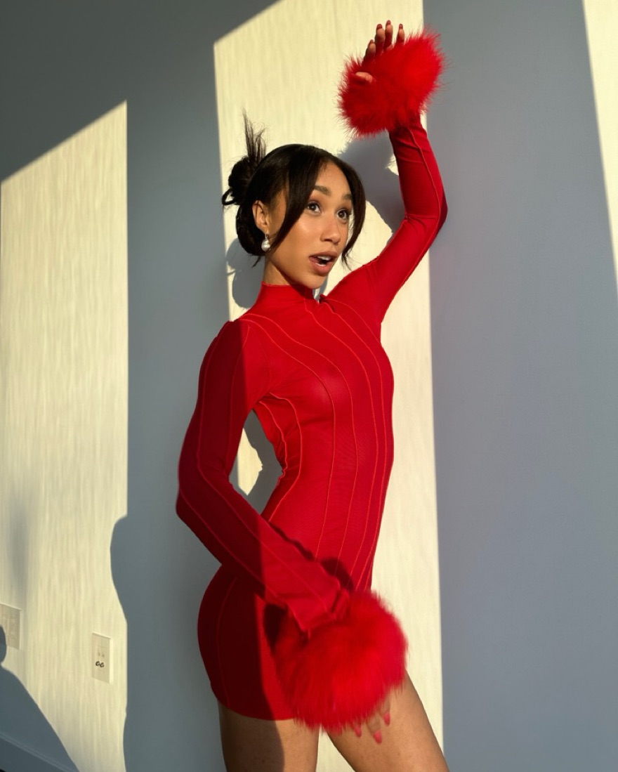 seaside mini dress in red from amuse club Seas the Moment Red Mini Dress