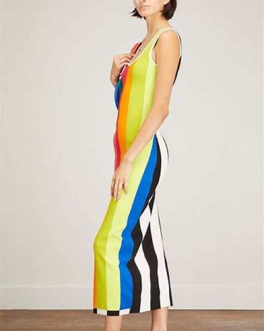 christopher john rogers hole-punch multicolor knit maxi dress CHRISTOPHER JOHN ROGERS Hole-Punch Multicolor Knit Maxi Dress