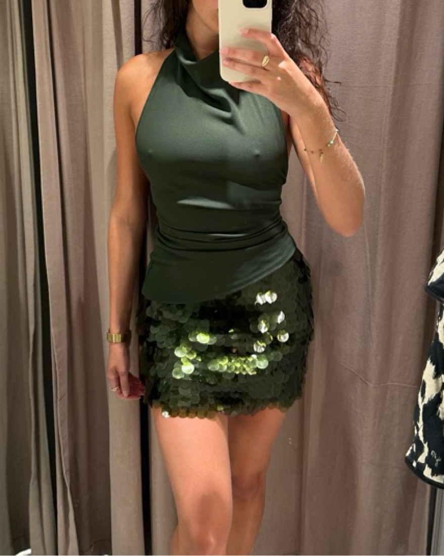zara green sequin dress Party Wear Haul: Dresses & Satin Skirts Crafted from 100% polyester with a luxurious 100% silk combo Zara Night Zara Sequin Dress