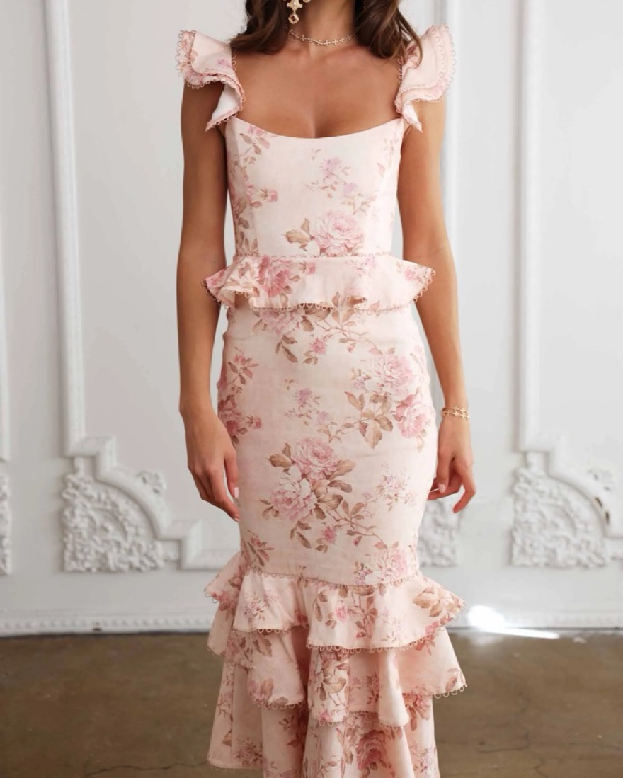 V. Chapman Violet Dress Peach Tapestry by V. Chapman - Pickle