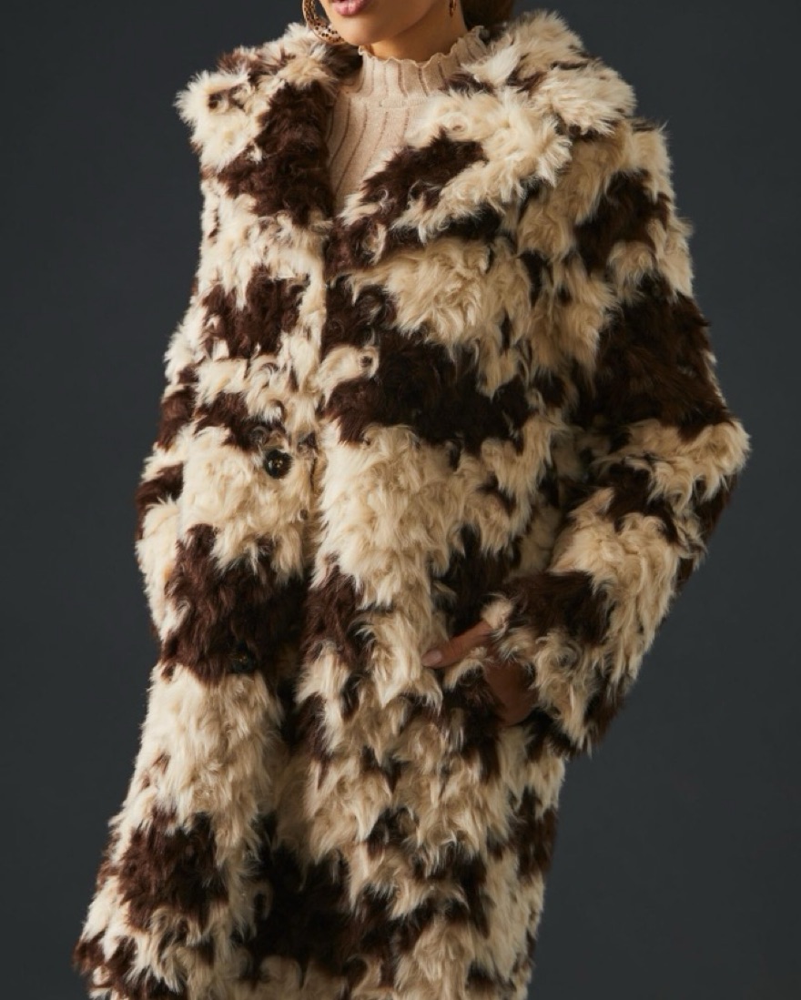 c1989 cow ecofur coat 牛柄 アウター ダルメシアン On Trend Faux Fur Cow Print Jacket | Windsor
