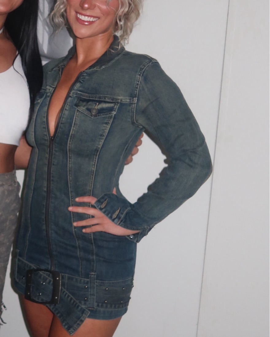 Jaded London Denim belt dress by Jaded London - Pickle