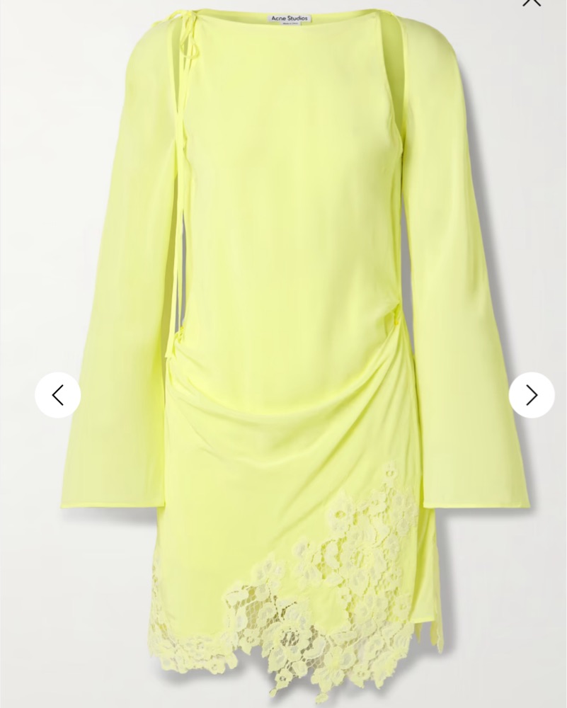 Wrap Effect Cut Out Lace Trimmed Dress by Acne Studios - Pickle